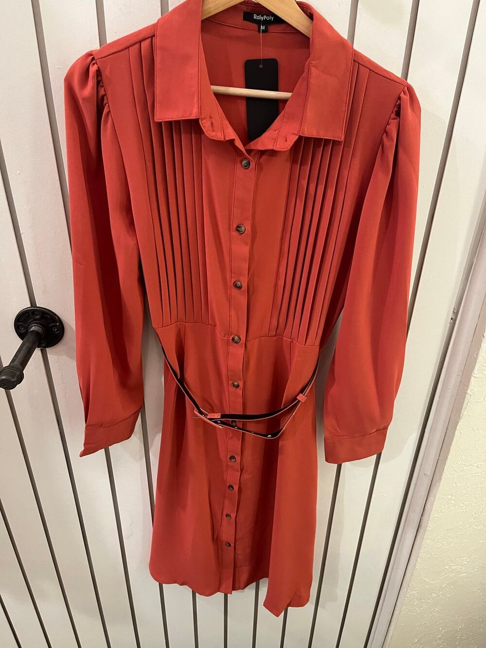 RolyPoly Rust Orange Belted Dress Size M
